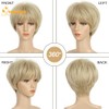 QUEENTAS Peluca Rubia Corta, Pelucas De Corte Pixie Para Mujeres