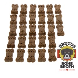 Brutus Broth Dog Biscuits 8 oz | 15g of Protein in Each Treat | All Natural Dog Treats | Made in USA | Infused with Bone Broth, Glucosamine & Chondroitin for Healthy Joints (Beef, 6 Pack)