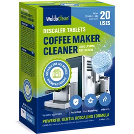 WoldoClean Coffee Machine Cleaner & Descaler Tablets - 20 Count