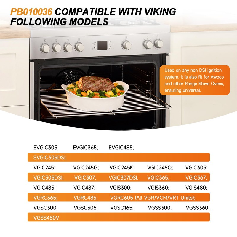 PB010036 Thermostat Compatible with Viking, Awoco Range Bake/Broil/Oven, Replace KKB-9-48,