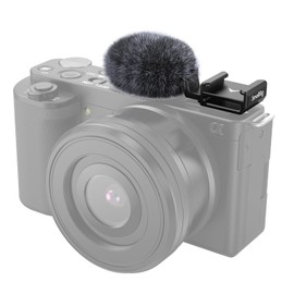 SMALLRIG Cold Shoe Adapter with Furry Windscreen for Sony ZV-1 II/ZV-1 / ZV-1F / ZV-E1 / ZV-E10 (Black) - 3526