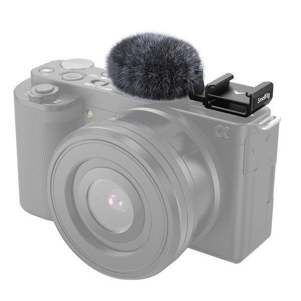 SMALLRIG Cold Shoe Adapter with Furry Windscreen for Sony ZV-1