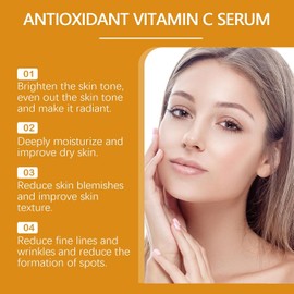 Sueros Facial con Vitamina C, Antienvejecimiento, Hidratación Profunda, Desvanecimiento de Arrugas Finas, Brillo y Reparación Nutritiva para el Cuidado de la Piel (2 PCS)