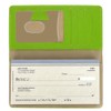 Lime Green Smooth Leather Checkbook Cover