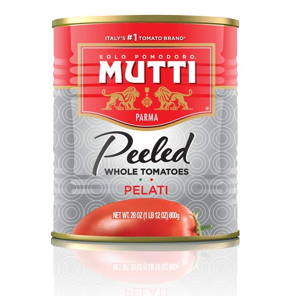Mutti Whole Peeled Tomatoes (Pelati), 28 oz. | 12 Pack | Italy’s #1 Brand of Tomatoes | Fresh Taste for Cooking | Canned Tomatoes | Vegan Friendly & Gluten Free | No Additives or Preservatives