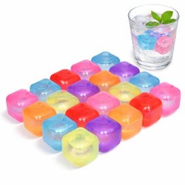 PARENCE. 20 cubetti di ghiaccio colorati e riutilizzabili - Set da 20 cubetti - Bevande fredde non diluite - Plastica di qualità alimentare - 20 pezzi