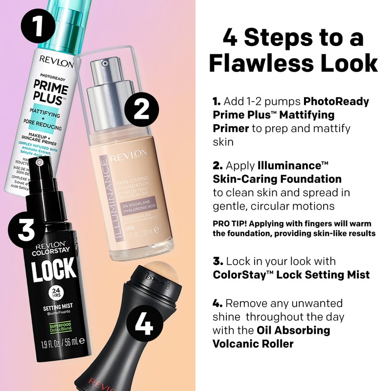 Revlon Illuminance Skin-Caring Liquid Foundation, Hyaluronic Acid, Hydrating and Nourishing