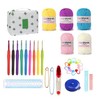 58-Piece Crochet Starter Kit for DIY Yarn Projects – Blue