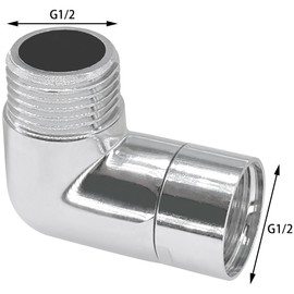 G1/2 Shower Head Elbow Adapter for Connection of Wall Mounted Shower or Handheld Showerhead (90 Degree Corner)