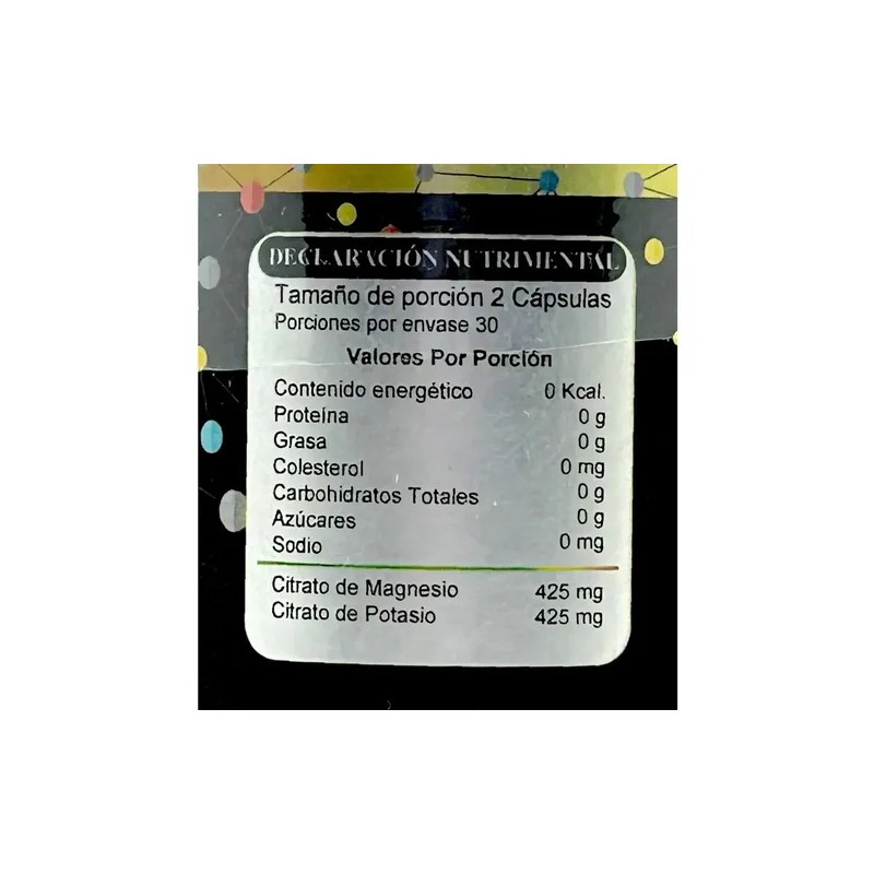 Citrato De Magnesio Y Potasio 60 Capsulas 850 Mg Sunahe