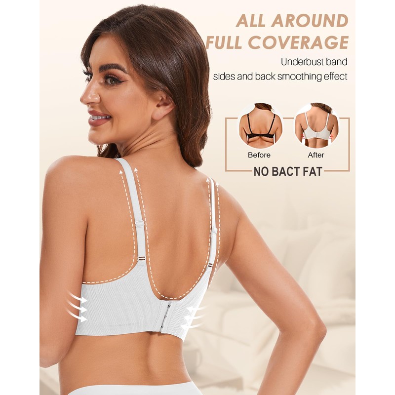 LEYSHE Soft Bra Women's Without Underwire Seamless Bra Support Bra