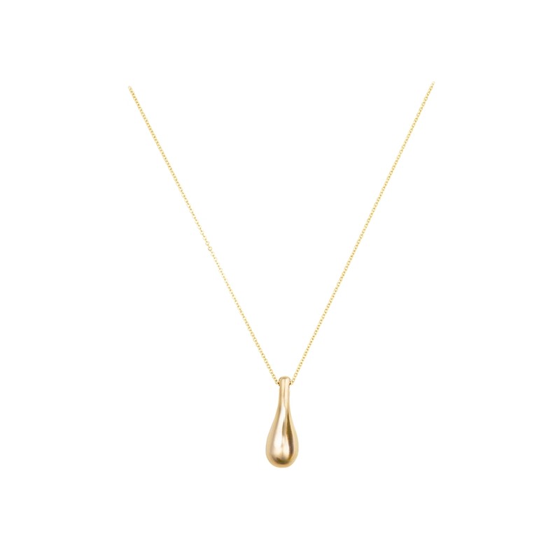 Gold&Deer 14KGP Amber Drop Long Necklace White Gold / 골드앤디어