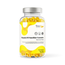 Vitamin D3 Gummies (1000iu) - Natural Lemon Flavoured - 60 Count for Teens & Adults - 5 Month Supply - Non-GMO, Supports Immune Function, Bone & Teeth Health