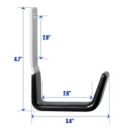 GeeWatom Heavy Duty Steel Garage Hooks,Garage Storage Utility Hooks,Anti-Slip Hanger, Tool Organizer,Steel Wall Mount Organizer, Garden Hose Hanger (Small-2PC)