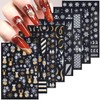 8 Sheets Christmas Nail Art Stickers for Nails Art 3D