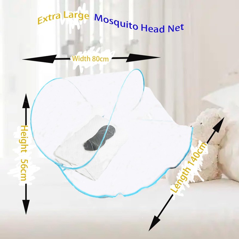 CMINGJ Portable Mosquito Head Net Foldable Pop-Up Travel Essentials Mosquito