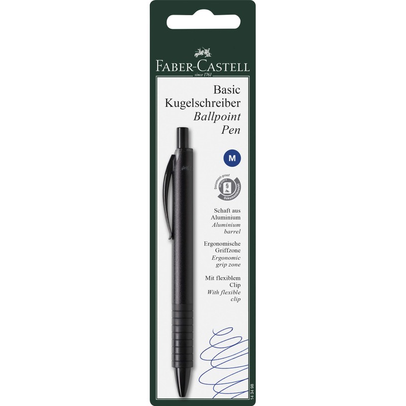 FABER-CASTELL Basic M 143498 Ballpoint Pen Silver Pack of 1