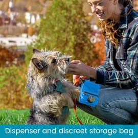 High Road Dog Waste Bag Holder for Used Bags with Poo Bag Dispenser, Odor Blocking Leakproof Liner and Reflective Band for Dog Walking and Hiking