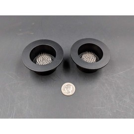 JWL HAWNKOA PRODUCTS Kenzan Ikebana Black Color Water Holding Flower Arranger Pin Frog 3" Lip Fits 2" Hole (2 Items)