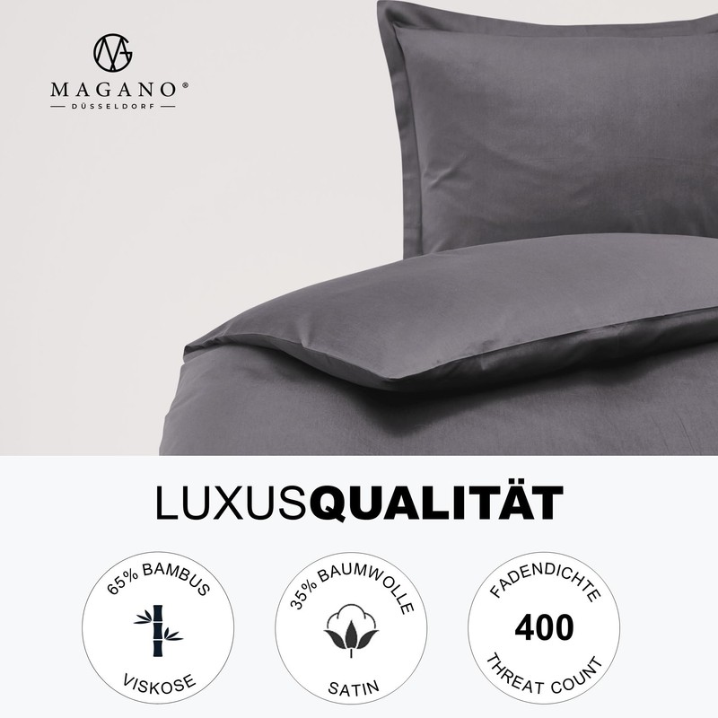 MAGANO® Luxury Cushion Cover 40 x 80 cm Grey Bamboo