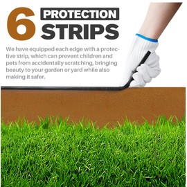 KOL Garden Lawn Edging Pre-Rusted Weather Resistant Steel - 40" L x 8" H (20FT Total Length) - 6-Pack Metal Landscape Edging - 14-Gauge Heavy Duty Hammer in Border w/7 Clips & 6 Protection Strips