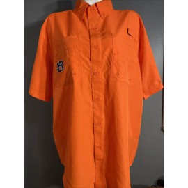 Auburn Tigers  Pro Edge UPF 50+ Vented Fishing Button Up Shirt Size Large
