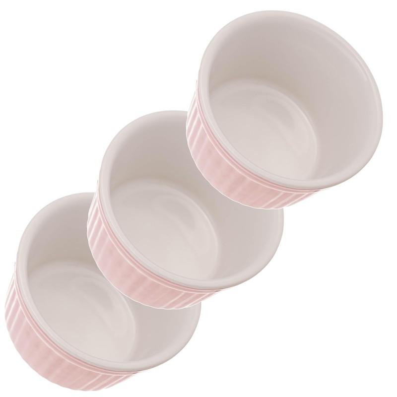 KADAX Soufflé Moulds Set, 3 Pieces, Diameter 9 cm, Crème