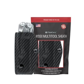 Clip & Carry Kydex Multitool Sheath for the LEATHERMAN SKELETOOL - Made in USA - Multi Tool Holder Holster - Carbon Fiber Black