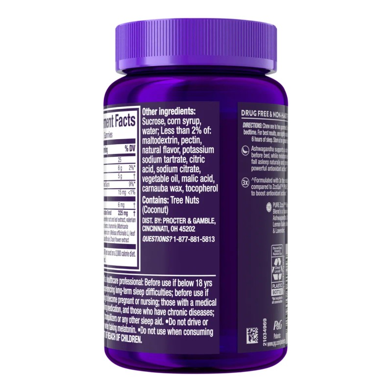 Zzzquil Pure Zzzs Gomitas Melatonina 6mg Ashwagandha