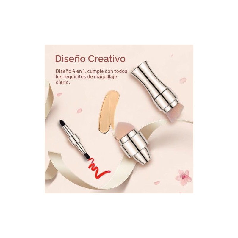 Brocha de Maquillaje 4 en 1, Mini Brocha de Maquillaje
