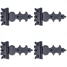 4 Pack 7.5 Inch Black Wrought Iron Hinges - Decorative Wrought Iron Door Hinges – Rustic Iron Hinges for Farmhouse Shutters, Chests, Barn Doors, Shutter and Gates – The Castile Series