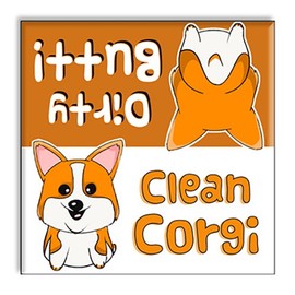 Dishwasher Magnet Clean Dirty Sign, Strong Clean and Dirty Magnet for Dishwasher (Funny Corgi Butts)