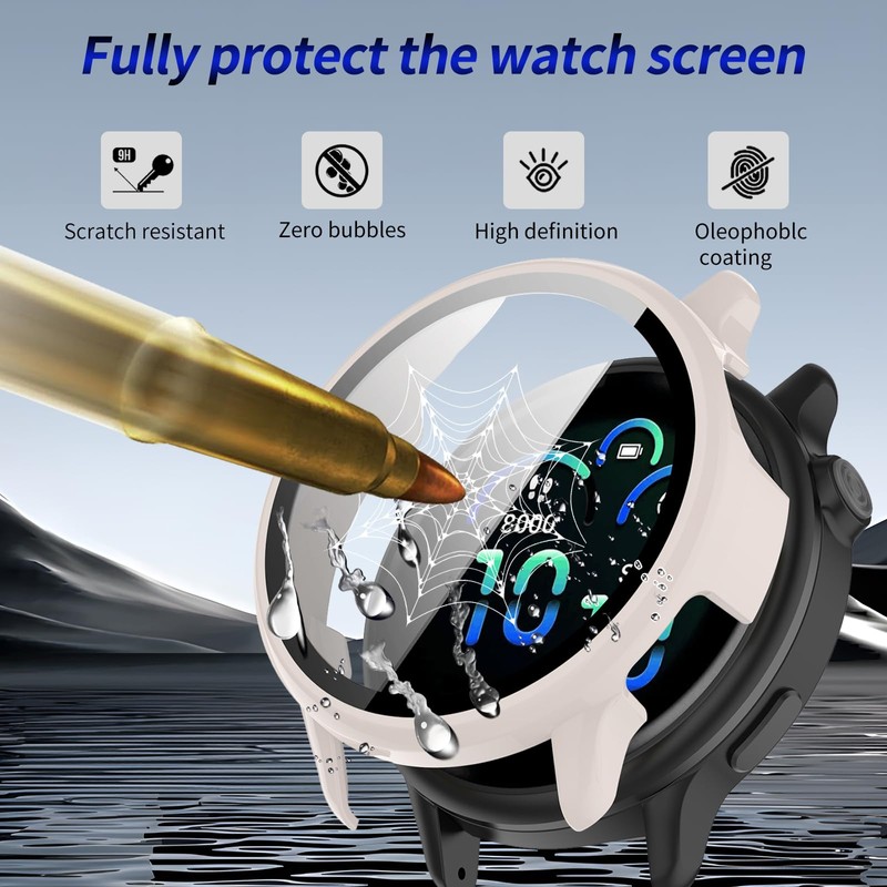 Kimiyaki 2 Pack for Garmin vivoactive 6 Screen Protector Case