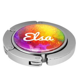 Taschenhalter Color Paint Personalisiert mit Namen ELSA printplanet Chrom