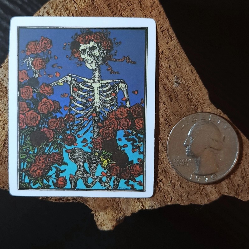 2 ¼" Grateful Dead - Jerry Garcia Bertha Roses Skeleton