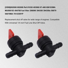 1/4 Gas Fuel Line Hose with Clamps Valve & Fuel Filters Kit, 1/4 Inch Fuel Line Set Straight in Line Gas Fuel Shut Off Valves Lawn Mower Fuel Line Replacement for Kawasaki Kohler Mowers Engines