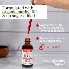 Organic Methyl Vitamin B12 Liquid (Extra Strength & Vegan 5,000 mcg)
