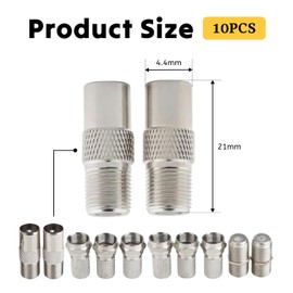 SuriNexCentrics Waterproof F-Type Connector for RG6 Coaxial Cable, Nickel-Plated, Compatible with Sky, Freesat, Virgin Media