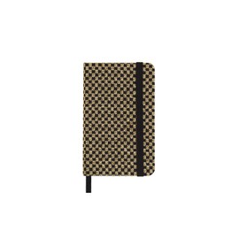 Moleskine Shine Notebook Made in Italy Fabric Cover by Mantero with White Pages and Elastic Closure, Extra Small Format, Gold