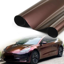 AuMoHall High Glossy Chameleon Charming Red to Mysterious Black Car Vinyl Wrap Film Gloss Metallic Color Change Finish Car Protective Film for Vehicle Interior Exterior Decoration, 59.84" x 29.52"