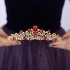 Teyglen Wedding Tiara and Crown for Women Red Crystal Rhinestone