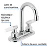 Foset Basic M-060I, Mezcladora para lavabo, manerales cono, cuello bar,