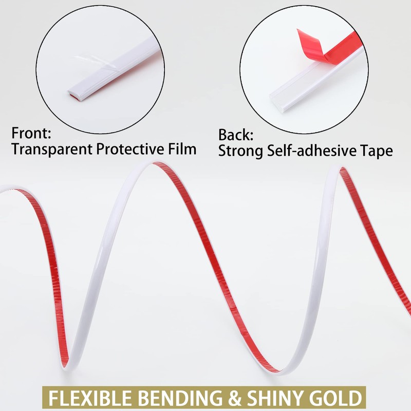 32.8FT Peel and Stick Molding & Wall Trim, Flexible Self-Adhesive