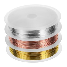 VILLFUL 3rolls Copper Wire for Jewelry Making Crafting Wire Each Silver Gold and Copper Colors for Beading and Sculpting Projects