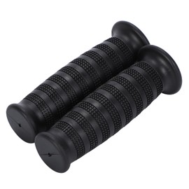 nakira Motorcycle Grip, Barrel Type, Moped, Handle, 0.9 inches (22.2 mm), Left and Right Set, Rubber A-Type (Black)