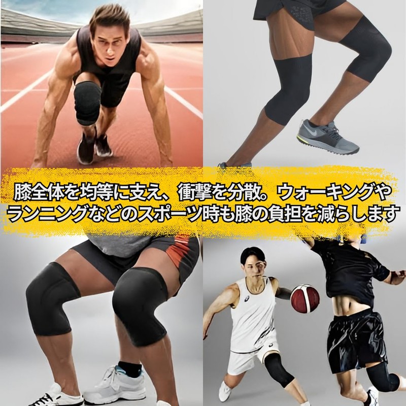 Capprecier Knee Supporter, Knee Sleeve, For Sports, High Elasticity, Injury