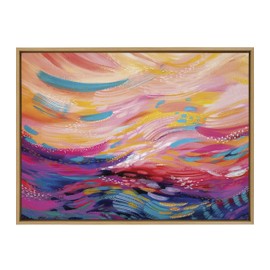 Kate and Laurel Sylvie Brush Strokes 90 Framed Canvas Wall Art by Jessi Raulet of Ettavee