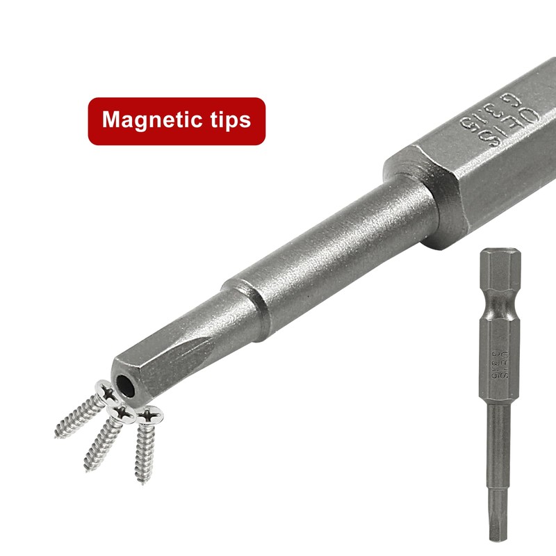 LDEXIN 10Pcs Magnetic Pentagon Head Screwdriver Bits 1/4" Hex Shank