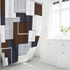 BTTN Brown Fabric Shower Curtain - Geometric Shower Curtain Set