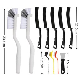 Loopunk 11Pcs Cleaning Brushes Set,Bathroom Gap Brush, Multifunctional Gap Cleaning Brush, Hand-held Groove Gap Cleaning Tools, Cleaning Supplies for Groove Window Tracks Bathroom Kitchen